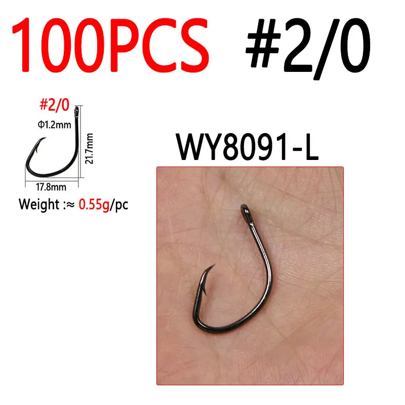 Bimoo 100PCS #1/0~#8/0 Light Offset Circle Fishing Hook For Live Bait Hook Corrosion Resistant Saltwater Freshwater Fishing - Fishing Hooks from Linloft.