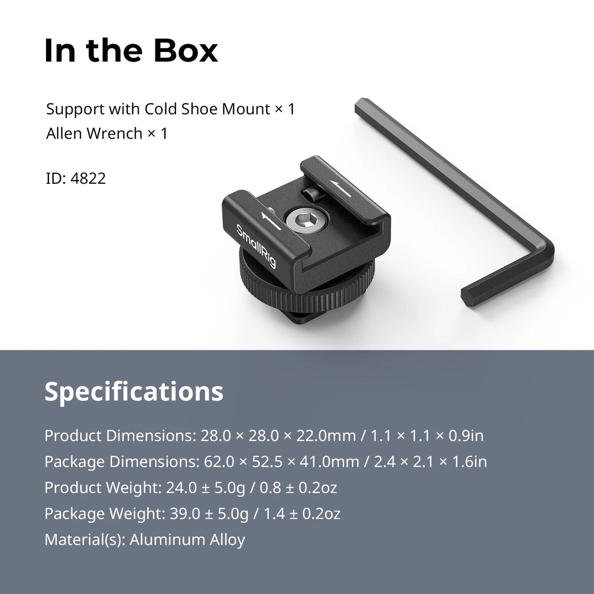 SmallRig Camera Flash SWireless Wireless Microphone Support with Cold Shoe Mount for DJI Mic/Mic 2 for RODE Wireless GO II -4822