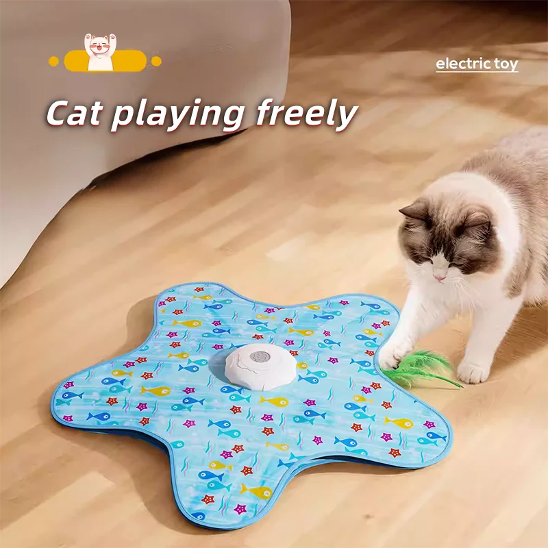 2026 funnyAutomatic Turntable Cat Toy Interactive Hunting Cover Teasing Stick Pet Play Cover Hide and Seek Toy for Cats and Pets - Pet Supplies from Linloft.