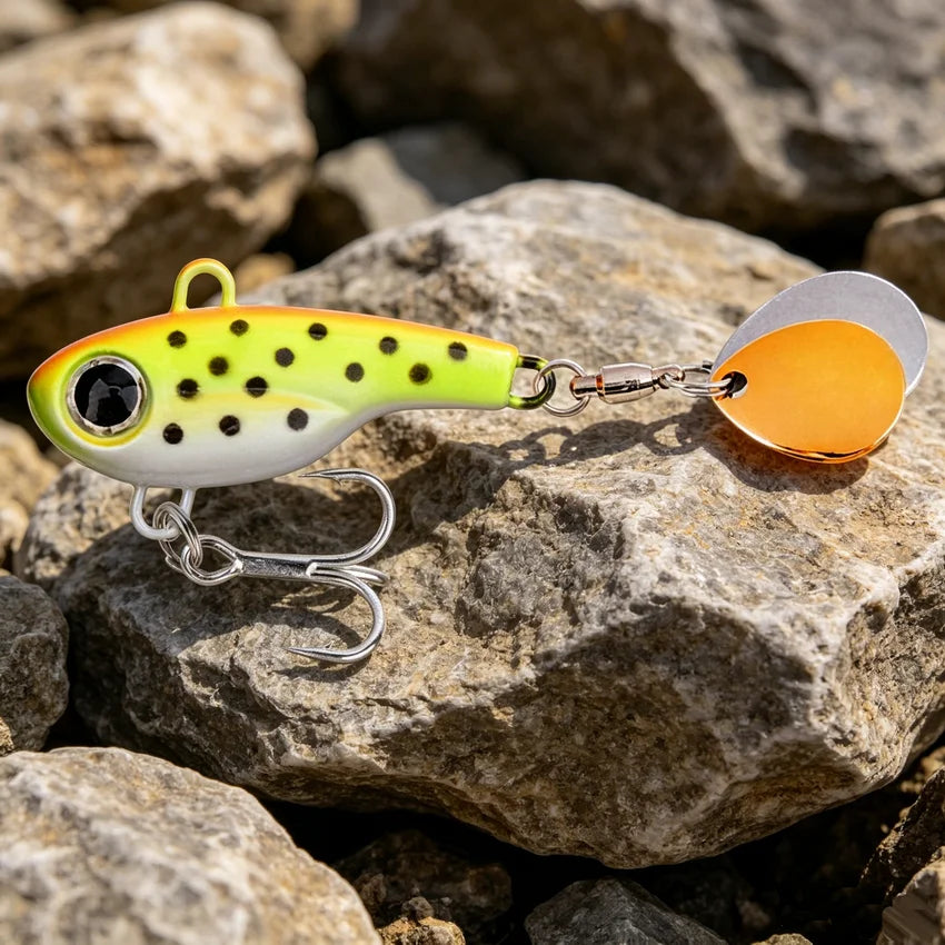 1PCS Metal Spinner Bait Metal VIB Fishing Lure 20g 17g-8g 5g Rotating Tail Vibration Sequins Japan Wobbler Trolling Bait Pesca - Fishing Tackle from Linloft.