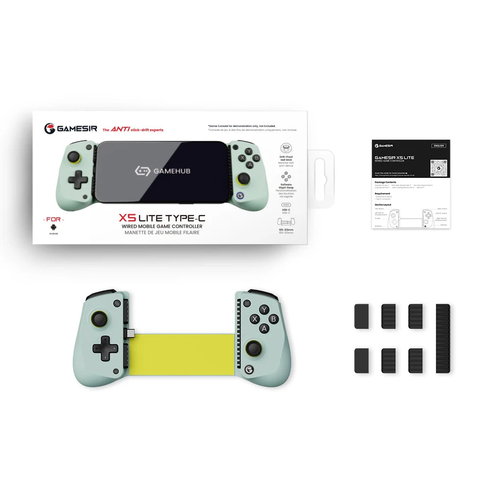 GameSir X5 Lite Mobile Gaming Controller for Android iPhone 16/15 - Lightweight Design, Hall Effect, No-Drift, App Customization