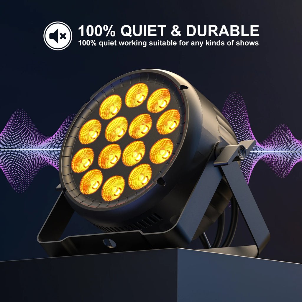 Yiflamefly 4Pcs/Set 180W Par Lights 14X15W RGBW LED Stage Lights DMX DJ Lights For Party Event Wedding Holiday Bar Christmas