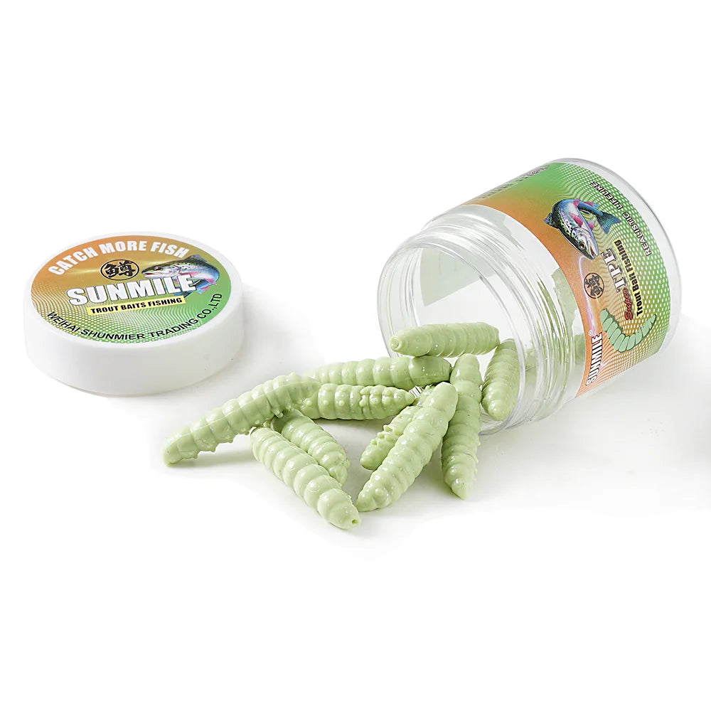 Shrimp-Scented Trout Worm Lures, 12-Pack - Fishing Tackle from Linloft.