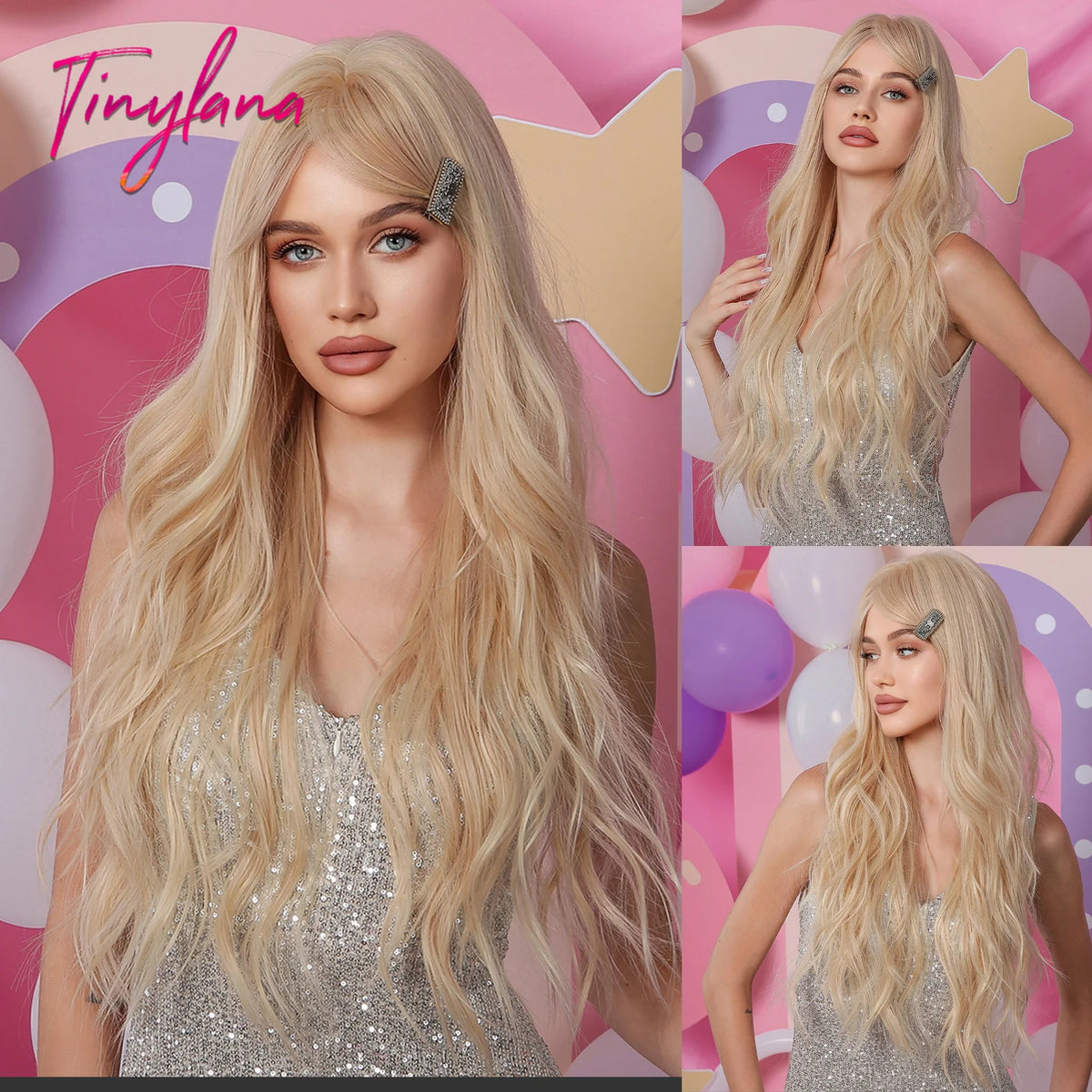 Long Wavy Synthetic Wig with Bangs - Apparel & Accessories from Linloft.