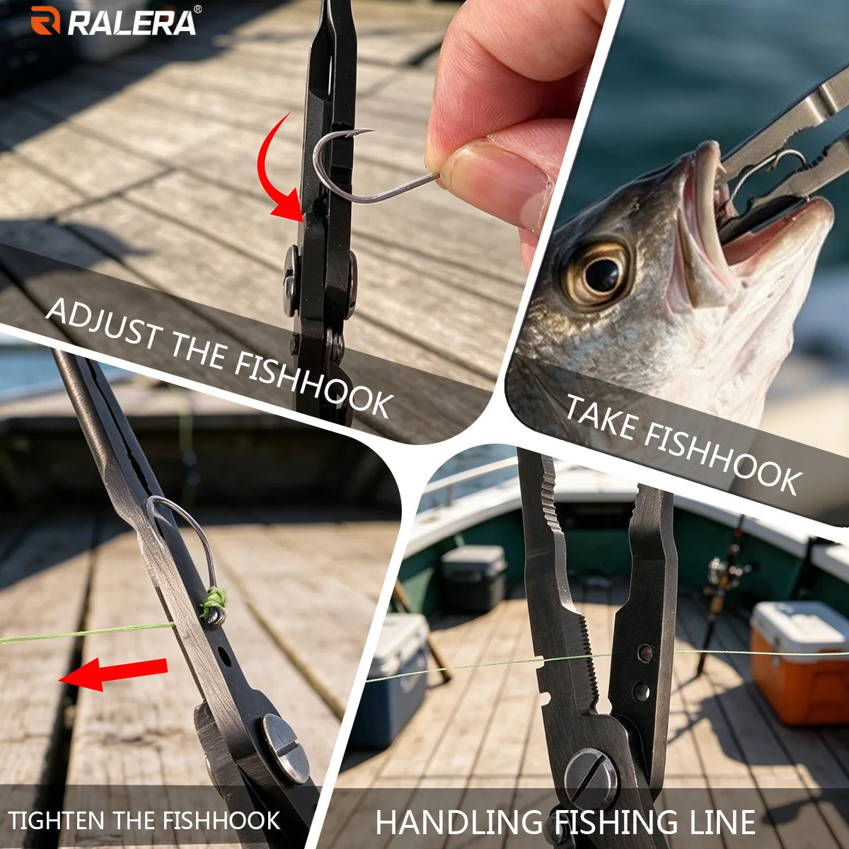 RALERA Saltwater Resistant Fishing Gear Tackle Kit: Fishing Pliers, Fillet Knife, Fish Lip Gripper,  Braid Scissors, Line Cutter