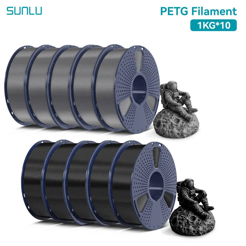 SUNLU PETG Filament 10KG 1.75MM 22LBS No Bubble Odorless Arrange Neatly Good Toughness BIodegradable High Transparency - 3D Printing Accessories from Linloft.