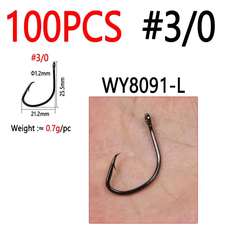 Corrosion-Resistant Circle Hooks, 100-Pack - Fishing Hooks from Linloft.