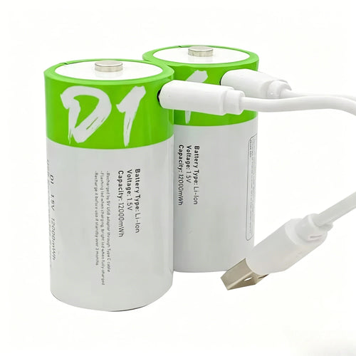 12000mWh 1.5V D Size LR20 Lithium Rechargeable Battery with Type-C Charging Cable, For Gas Stoves and Water Heaters Etc... - Electronics & Accessories from Linloft.