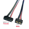 SATA 13Pin to 22PIN Converter Cable CD Drive Hard Disk SSD Power Data Wire 7+15 Female to 7+6 Male 22 Pin Male to 13Pin Male Ada