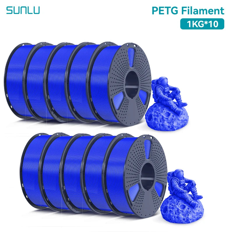 SUNLU PETG Filament 10KG 1.75MM 22LBS No Bubble Odorless Arrange Neatly Good Toughness BIodegradable High Transparency
