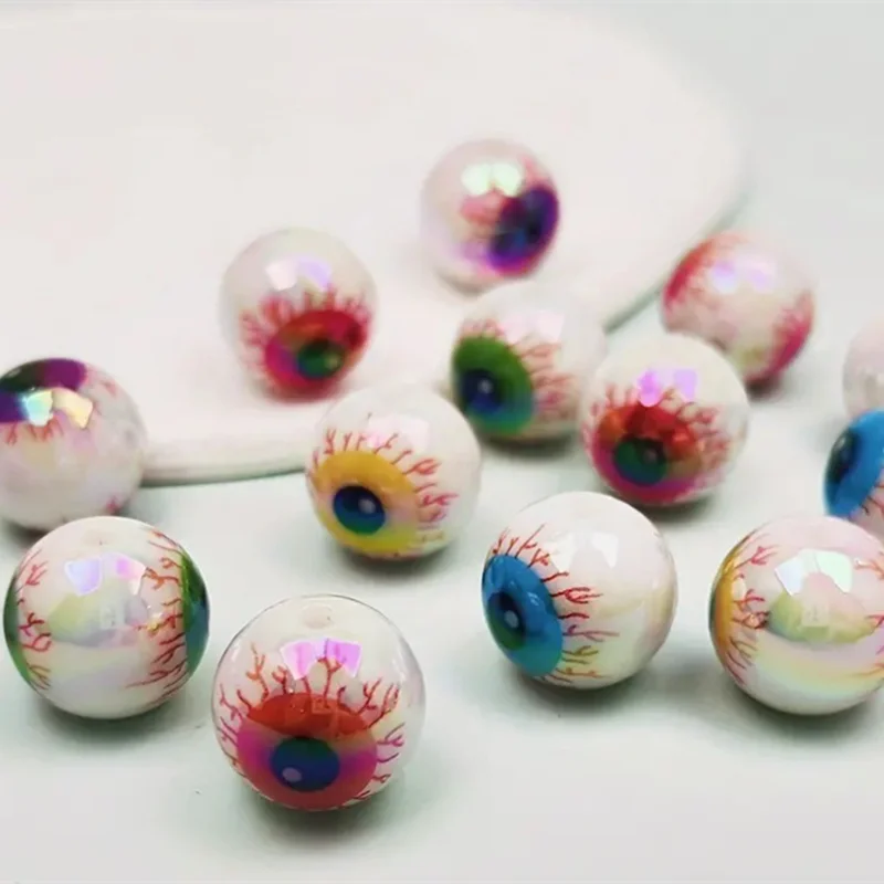 Evil Eye Acrylic Spacer Beads, 10 Pieces - Bracelets from Linloft.