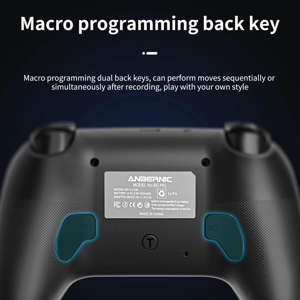 ANBERNIC RG P01 Retro Games Controller Wired/Wireless Bluetooth RGB Hall Effect Joystick XBOX Gamepad for PC Android IOS Steam - Gaming Accessories from Linloft.