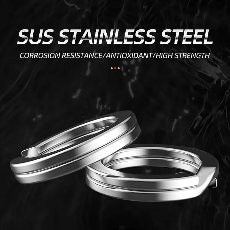 ShareShark 200pcs/box High-Strength Stainless Steel Split Rings for Fishing Lures Loop Corrosion-Resistant Connector Rings