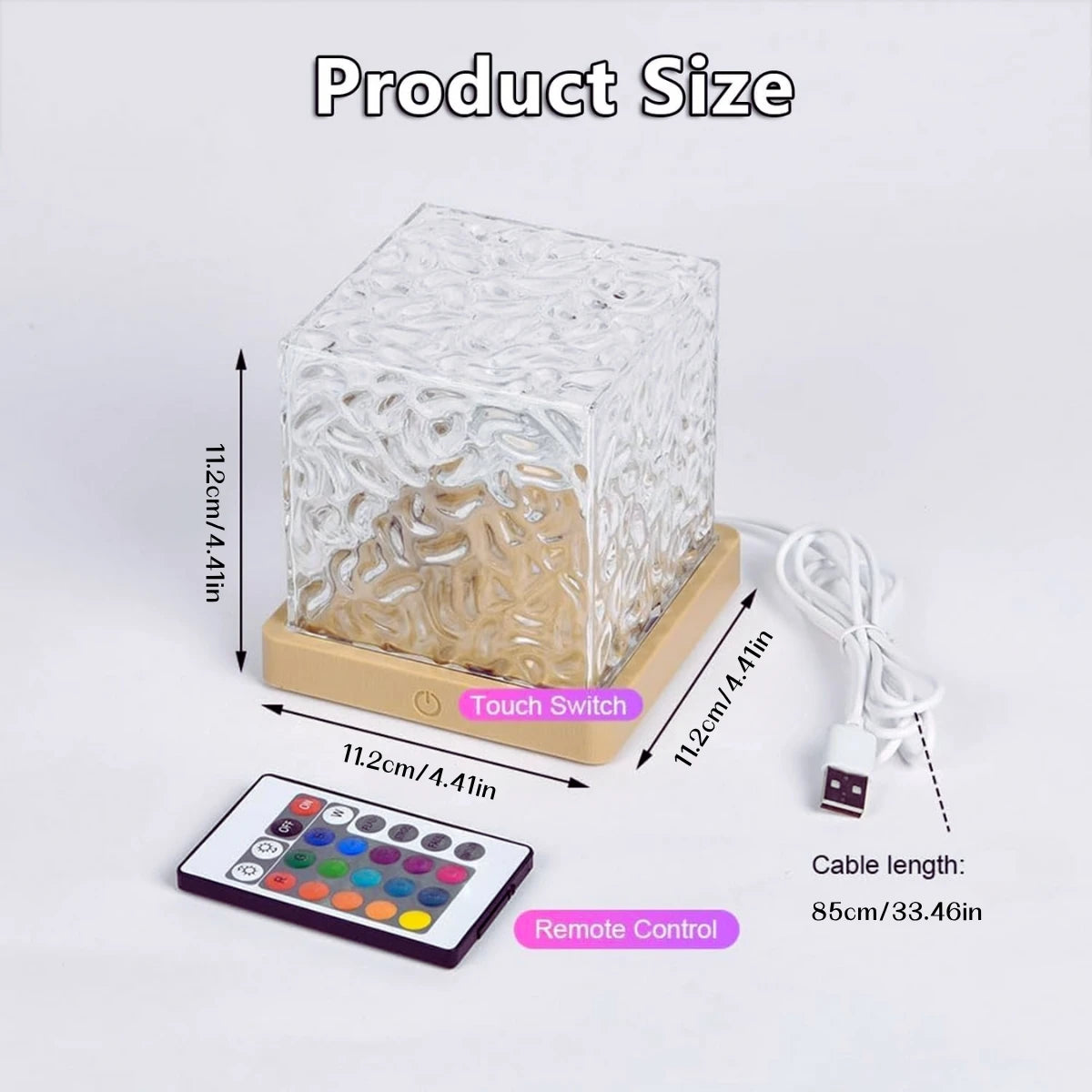 Dynamic Rotating Water Ripple Projector Night Light RGB16 Color Flame Crystal Light Living Room Study Bedroom Rotating Light