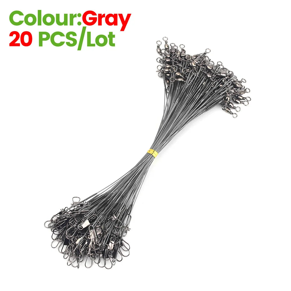 Anti-Bite Steel Wire Leaders, 20-Pack - Fishing Tackle from Linloft.