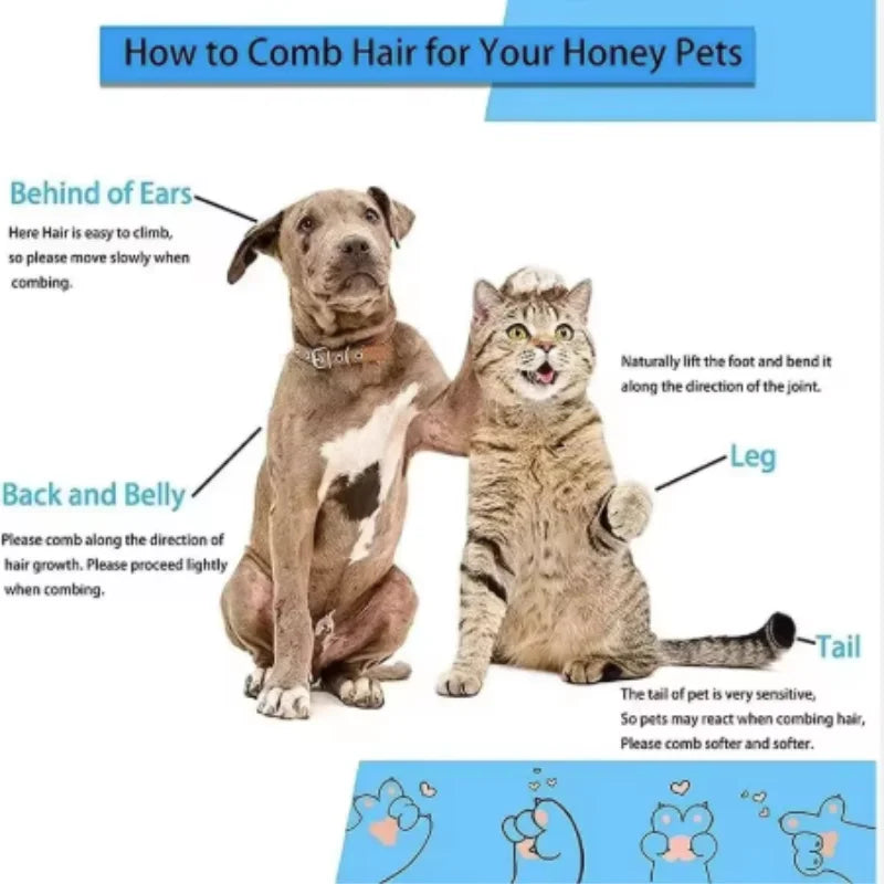 Dog Hair Remover Brush Cat Dog Hair Grooming And Care Comb For Long Hair Dog Pet Removes Hairs Cleaning Bath Brush Dog Supplies - Pet Supplies from Linloft.