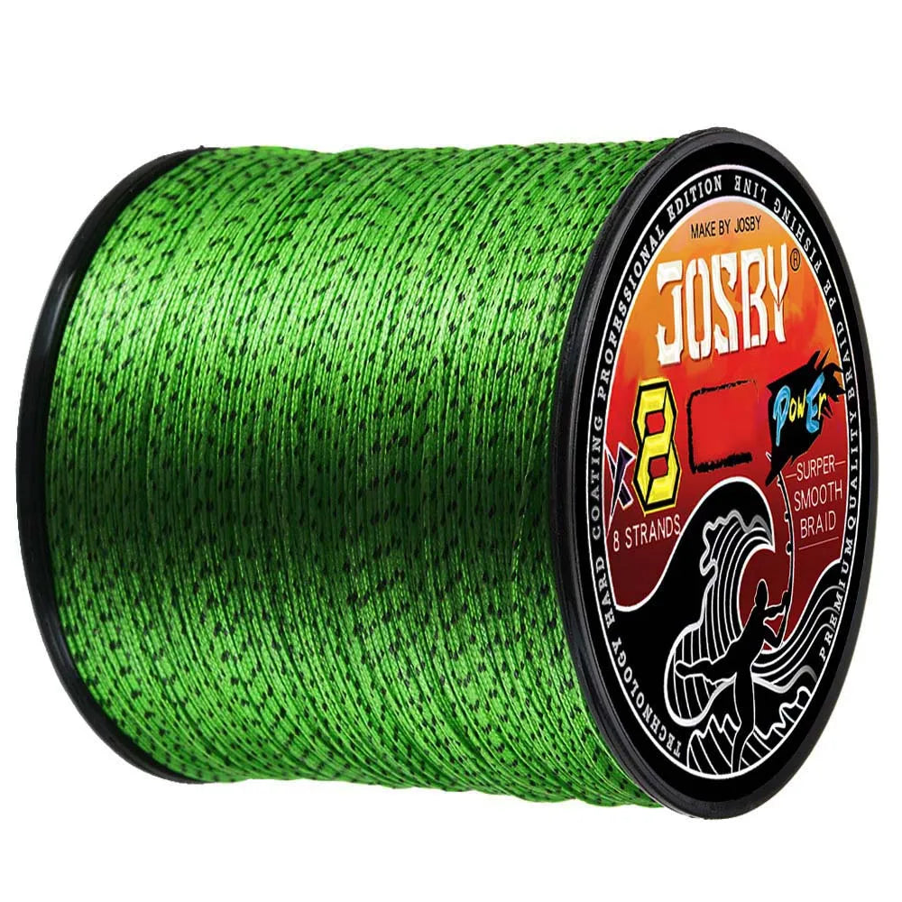 JOSBY Japan 8X 8 Strands Braided Fishing Line 100M 300M 500M Multifilament Speckled PE Wire Fly Sea Saltwater Freshwater Pesca - Fishing Tackle from Linloft.