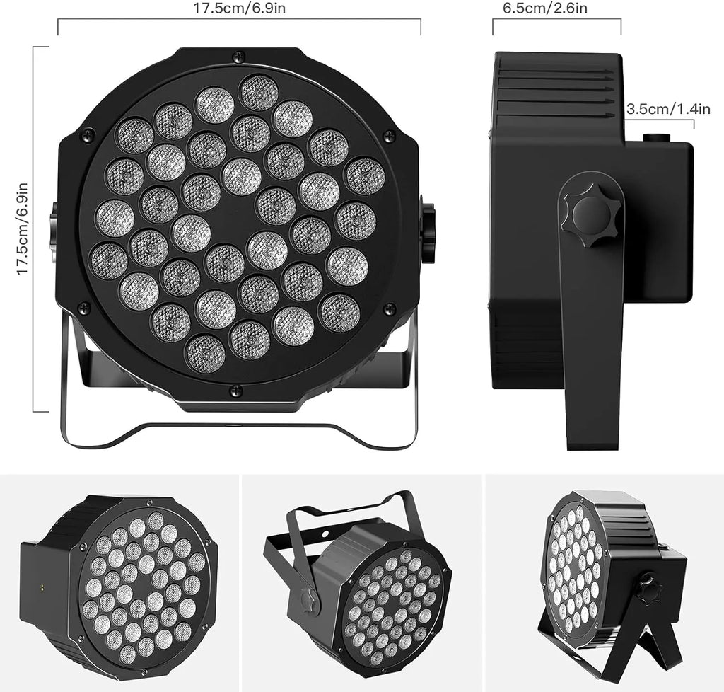 U`King 4PCS Par Lights Stage Light With 36LED RGB Uplight DMX Control Stage Lighting Indoor For DJ Disco Christmas Wedding Party