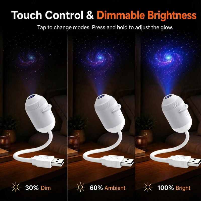 New Mini USB Plug-in Galaxy Star Projector Night Light 360° Rotatable Nebula Aurora Starry Sky Projector Light For Bedroom Decor