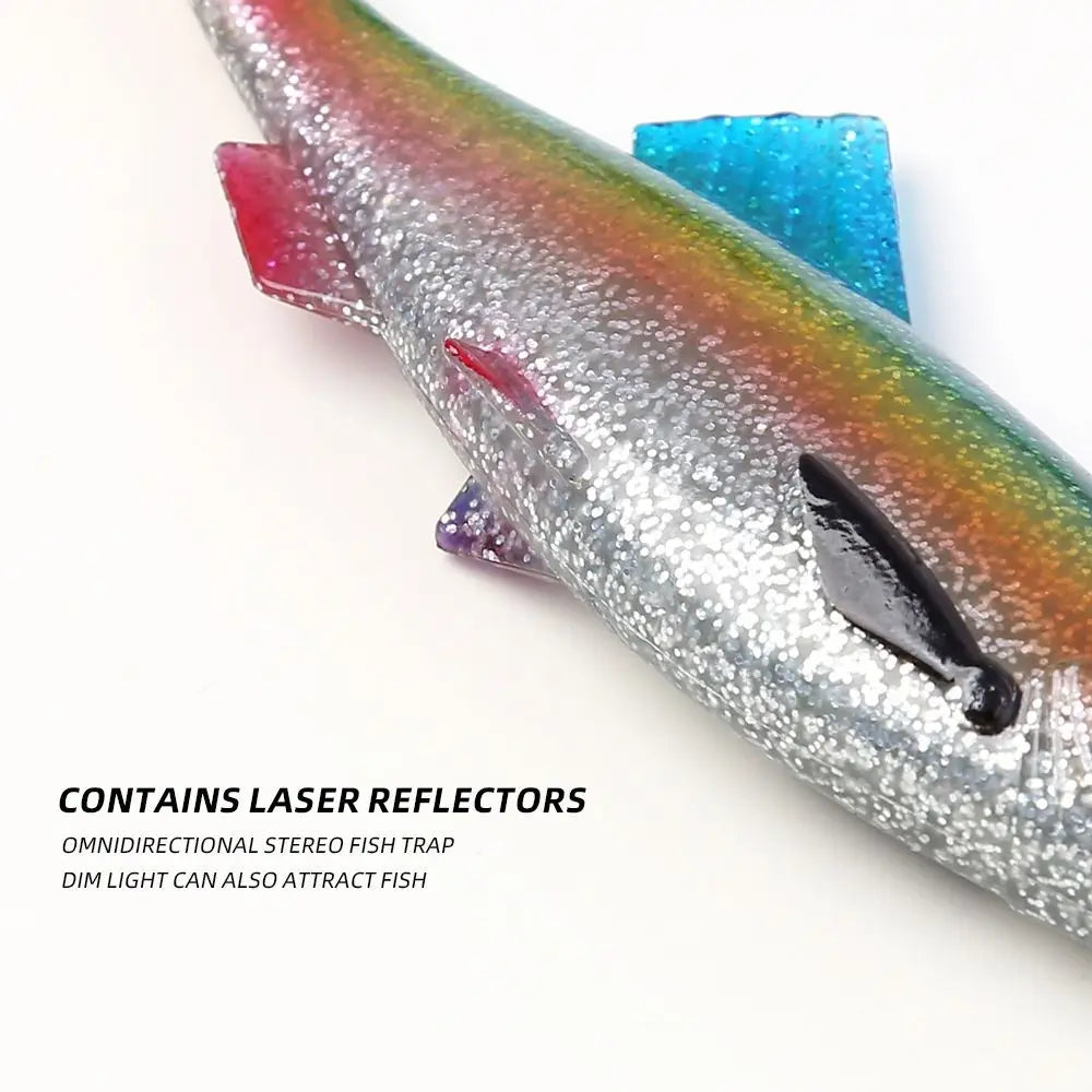 Colorful 15CM Soft Fishing Lures 3D Eyes Artificial Fish Artificial Swimbait T Tail Silicone Artificial Bait Out Fishing
