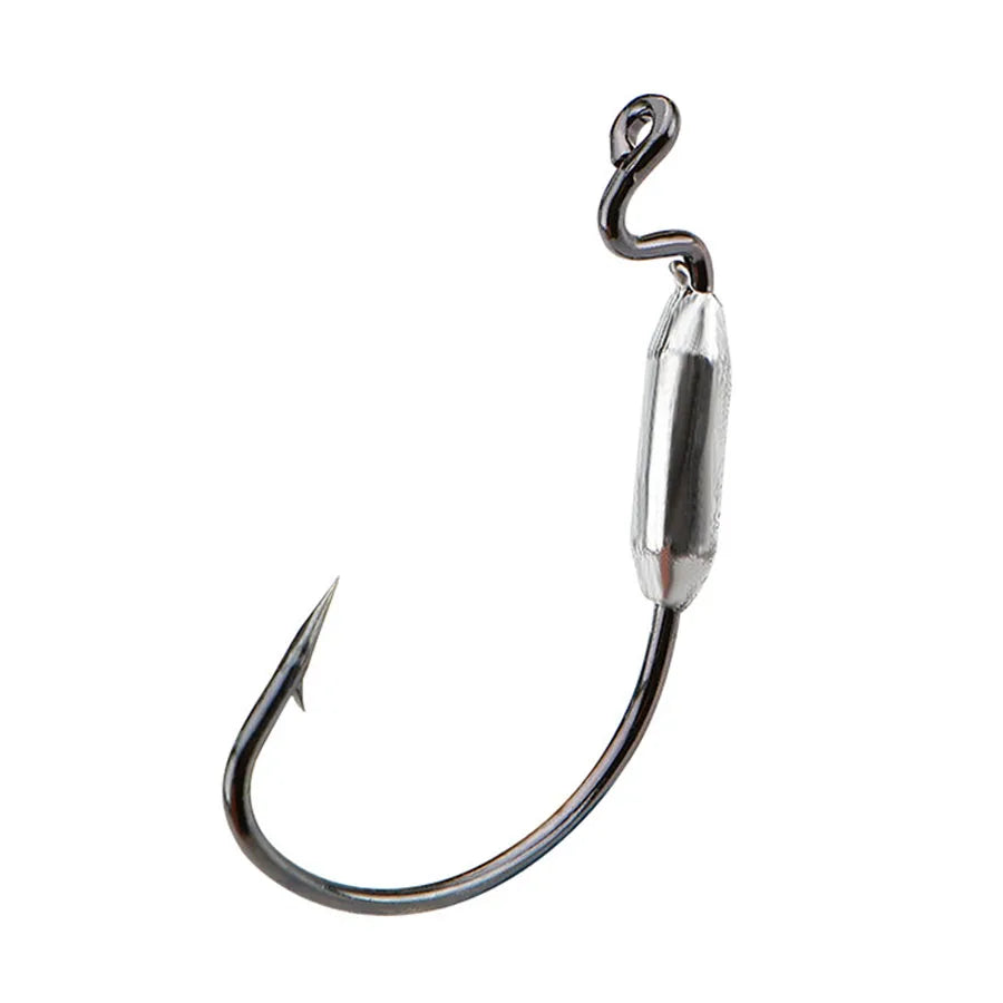 5pcs Soft Worm Lure 1/0# 2/0# 3/0# Offset Fishing Hook High Carbon Steel Wide Crank Fishhook 2g 2.5g 3g
