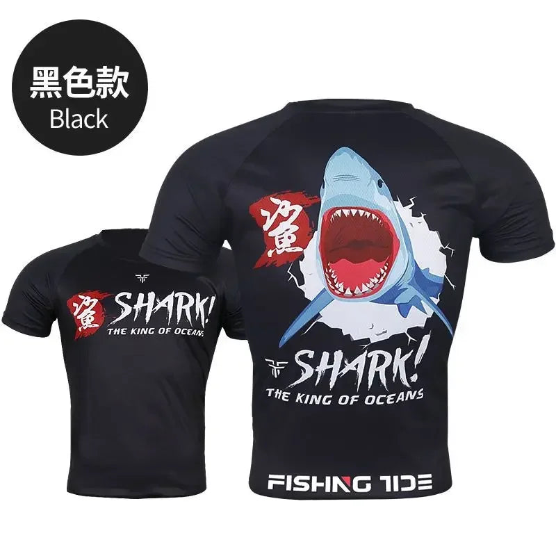 Short Sleeve Fishing Suit with Ice Silk, Quick Drying T-Shirt, Breathable Sun Protection, Lure Sea Fishing Clothes - T-Shirts from Linloft.