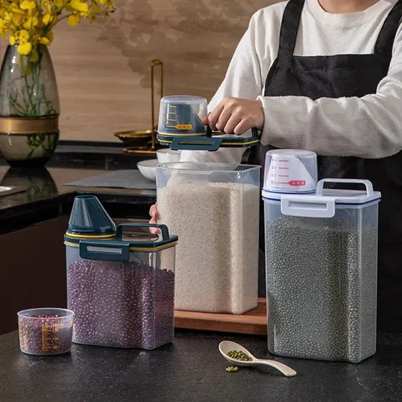 Dog Food Storage Cat Food Plastic Storage Tank with Measuring Cup Moisture-Proof Sealed Jar Pet Supplies Additions - Pet Supplies from Linloft.