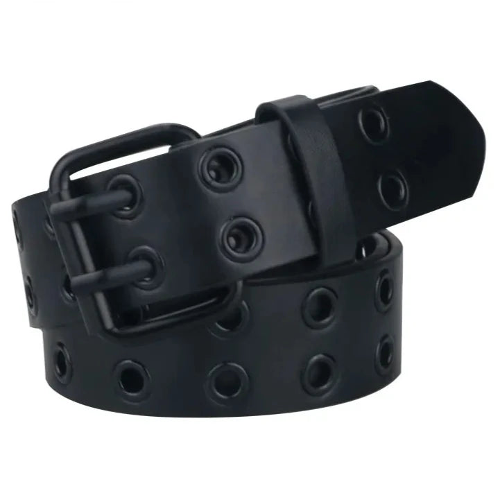 Double-Pin Goth Leather Belt - Apparel & Accessories from Linloft.