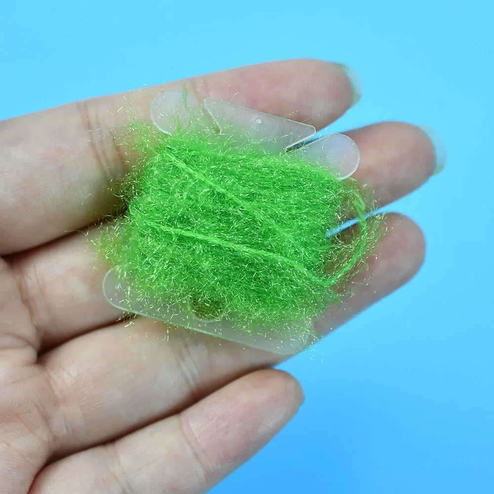 6m/card-2card Ice Dubbing Ice Dub Thread Line Flash Sparkle Chenille Yarn for Streamer Nymph Bugs Scud Body Fly Tying Materials