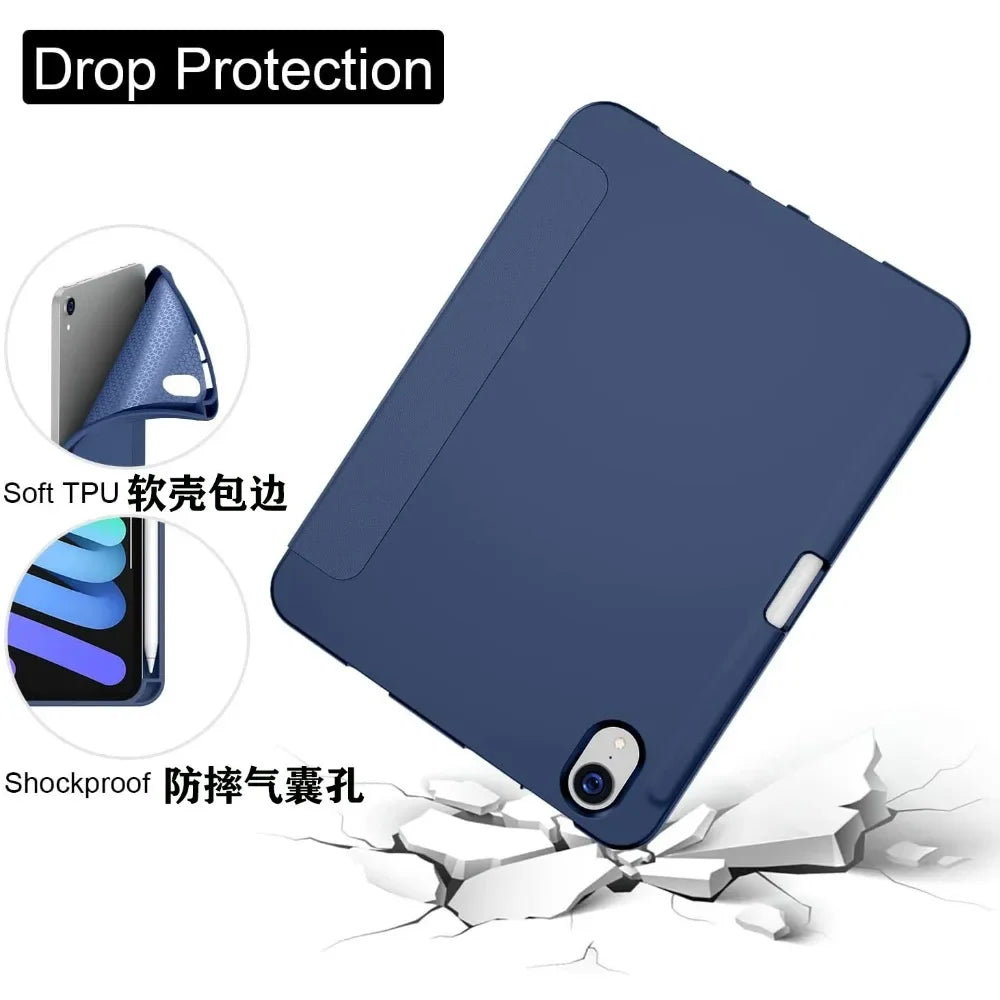 Smart Case For iPad Mini 7 2024 A17 pro 8.3"Mini 6 2021 8.4 A2567 6th Generation Pencil Holder Case iPad Mini 7th 6th Generation