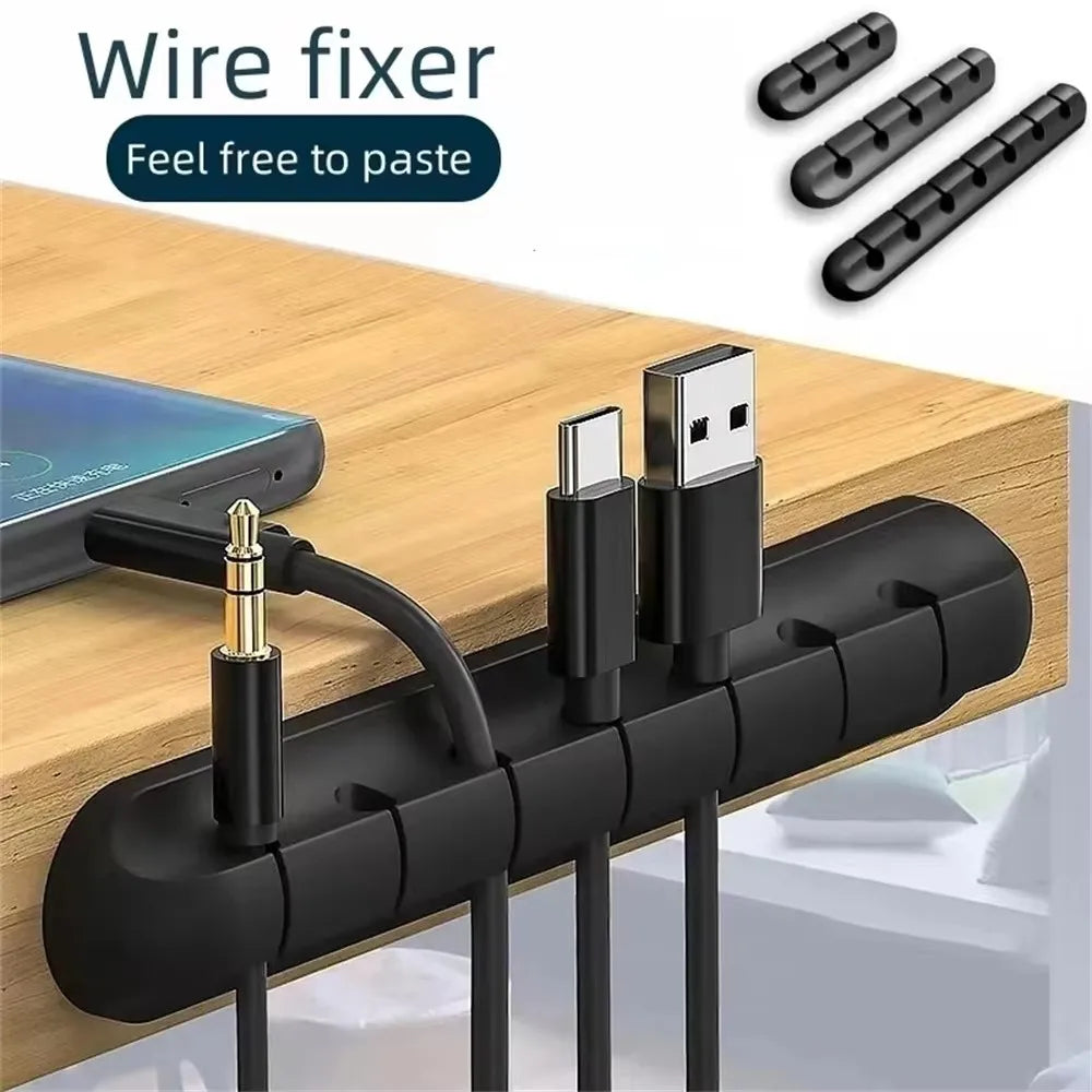 Cable Holder Clips Cable Management Cord Organizer Clips Silicone for USB Charging Cable Mouse Cable Wire PC Office Home Car