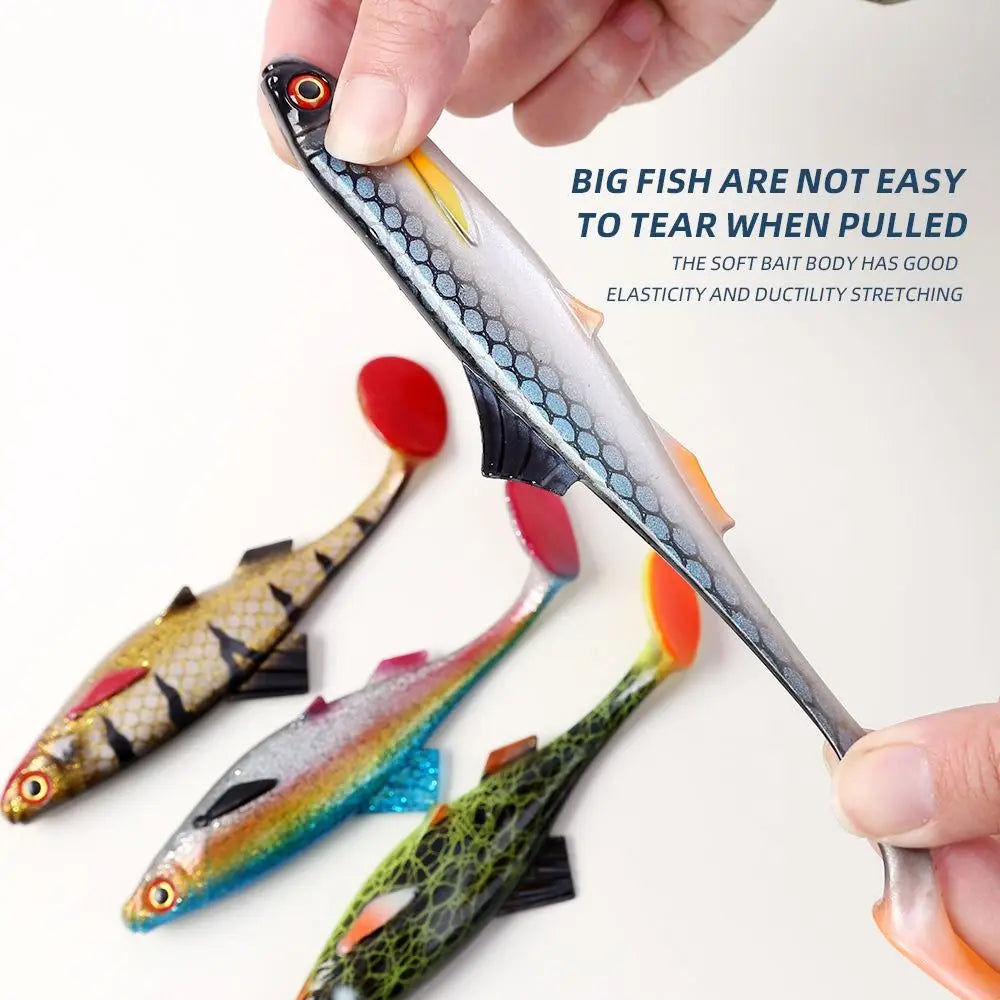 Colorful 15CM Soft Fishing Lures 3D Eyes Artificial Fish Artificial Swimbait T Tail Silicone Artificial Bait Out Fishing