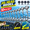 10pc/set l1g 2g 3g 4g 5g 10g 20g 22g 25g 28g crank Jig head hook fishing hook head Jig lure hard bait soft worm hook for fish