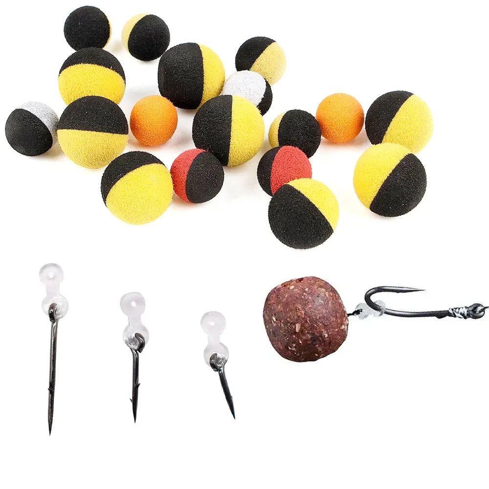 10Pcs Metal Bait Spike Carp Bait Spike Sting Boilies Pin with Clear Stops Rubber Corn Ronnie Hair Rig Fishing Accessories