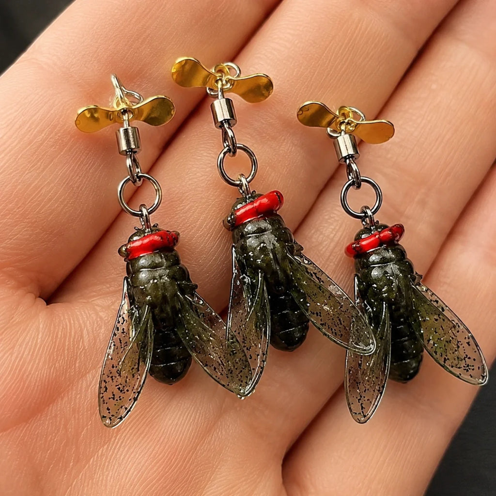 3pcs Silicone Fly Soft Bait with Propeller, Realistic Bionic Lure Soft Bait Fishing Accessory