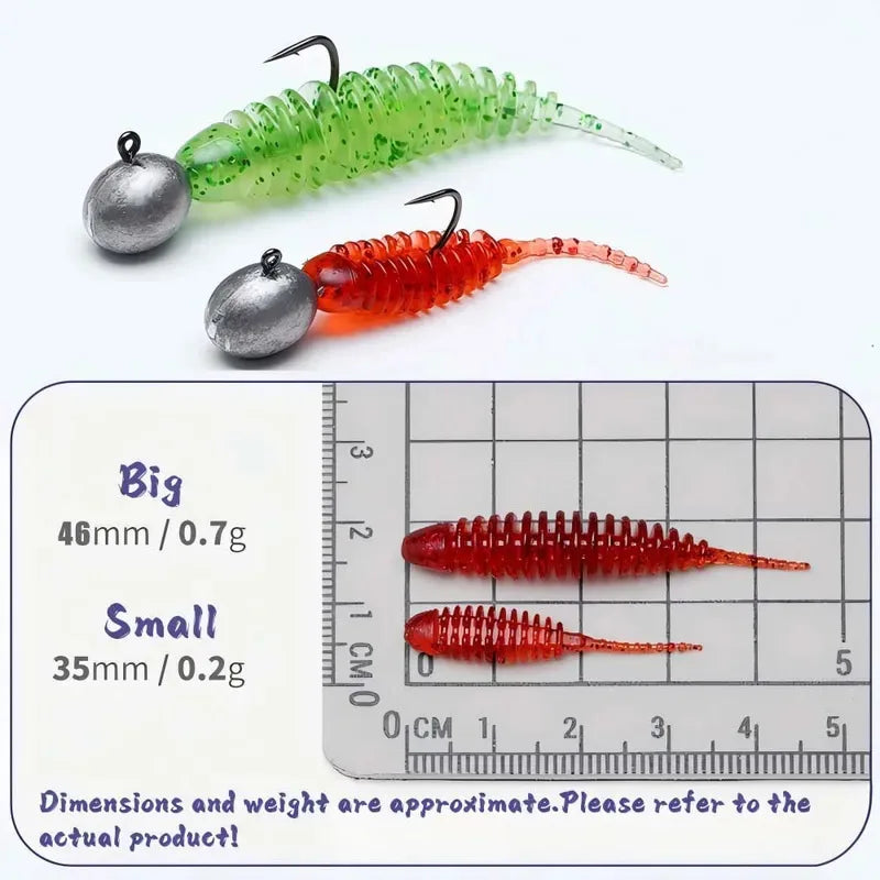 20pcs Artificial Soft pvc Lure Tantalizing Tiny Worm Bait Swimbait Wobblers for Bass Pike Fishing Silicone Tantal Worms