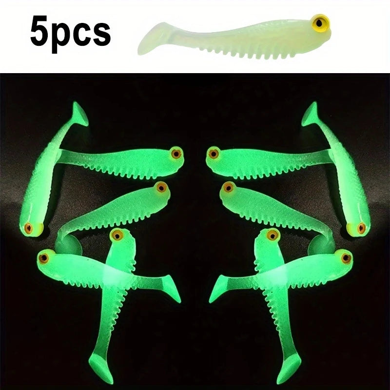 5/15/30 Glow-in-the-Dark Soft Silicone Fishing Lure, 1.97 Inch Swivel Lure Set, Specialized for Hunting and Fishing