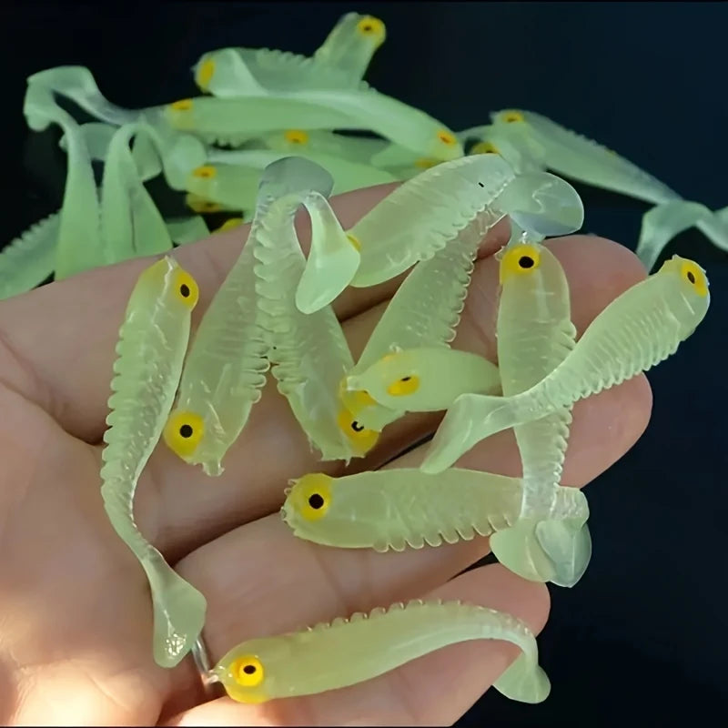 5/15/30 Glow-in-the-Dark Soft Silicone Fishing Lure, 1.97 Inch Swivel Lure Set, Specialized for Hunting and Fishing