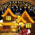 Christmas Decorations 2026 Star Garland 4M(W)*0.4/0.5/0.6M(H) With Twinkling Strobes (Warm White+Cool White)8 Modes Festoon Led