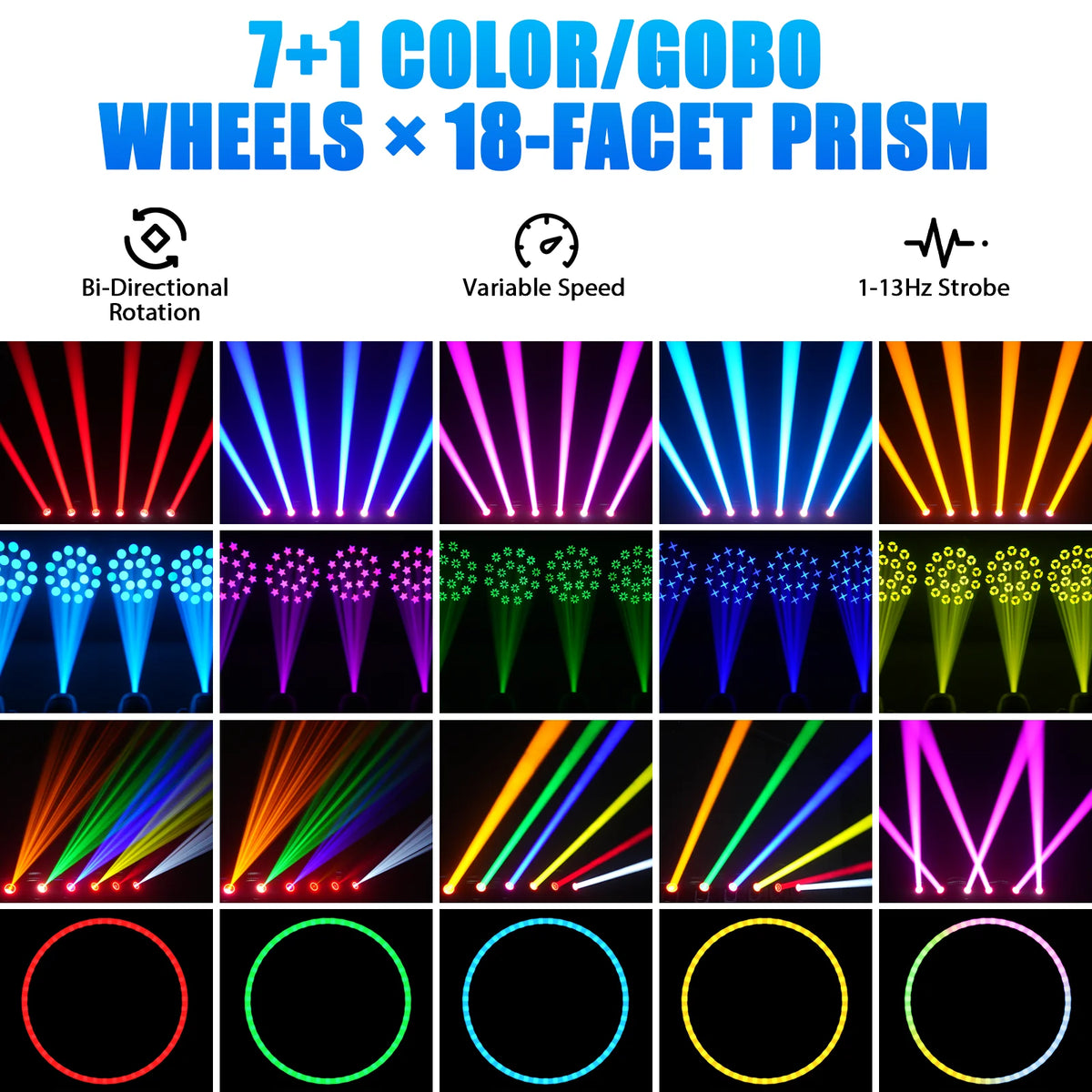 2PCS 150W RGB LED Moving Head Light Beam Effect Lighting DJ Disco Party Lights for Stage Concert Wedding Theater Live Show Club - Party & Stage Lighting from Linloft.