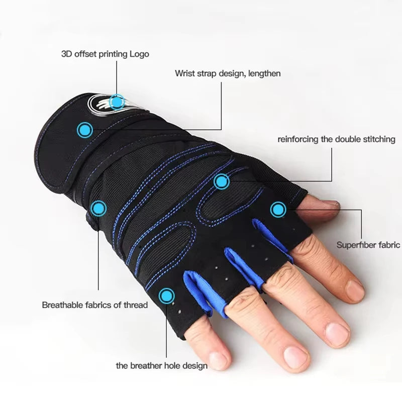 Half Finger Gym Gloves with Wrist Wrap