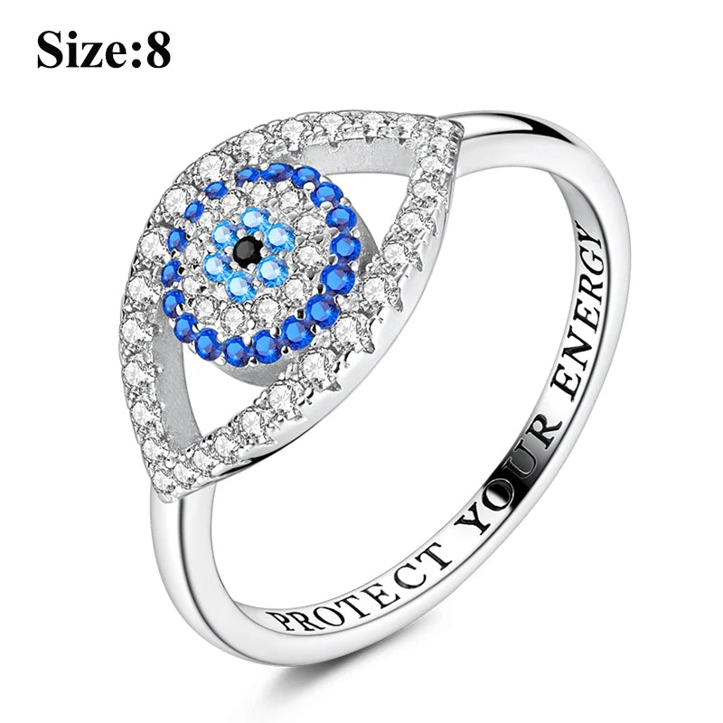 MULA Wedding Band Rings for Women Man 925 Sterling Silver Evil Eye Hand Celtic Knot Four-Leaf Clover Ring Stackable Jewelry Gift - Rings & Jewelry from Linloft.