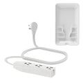 3 FT Extension Cord Power Strip with 3 AC Outlet 3 Prong Plug Extender, Cover Plate, Wire Splitter 16AWG, Standard Grounding, UL