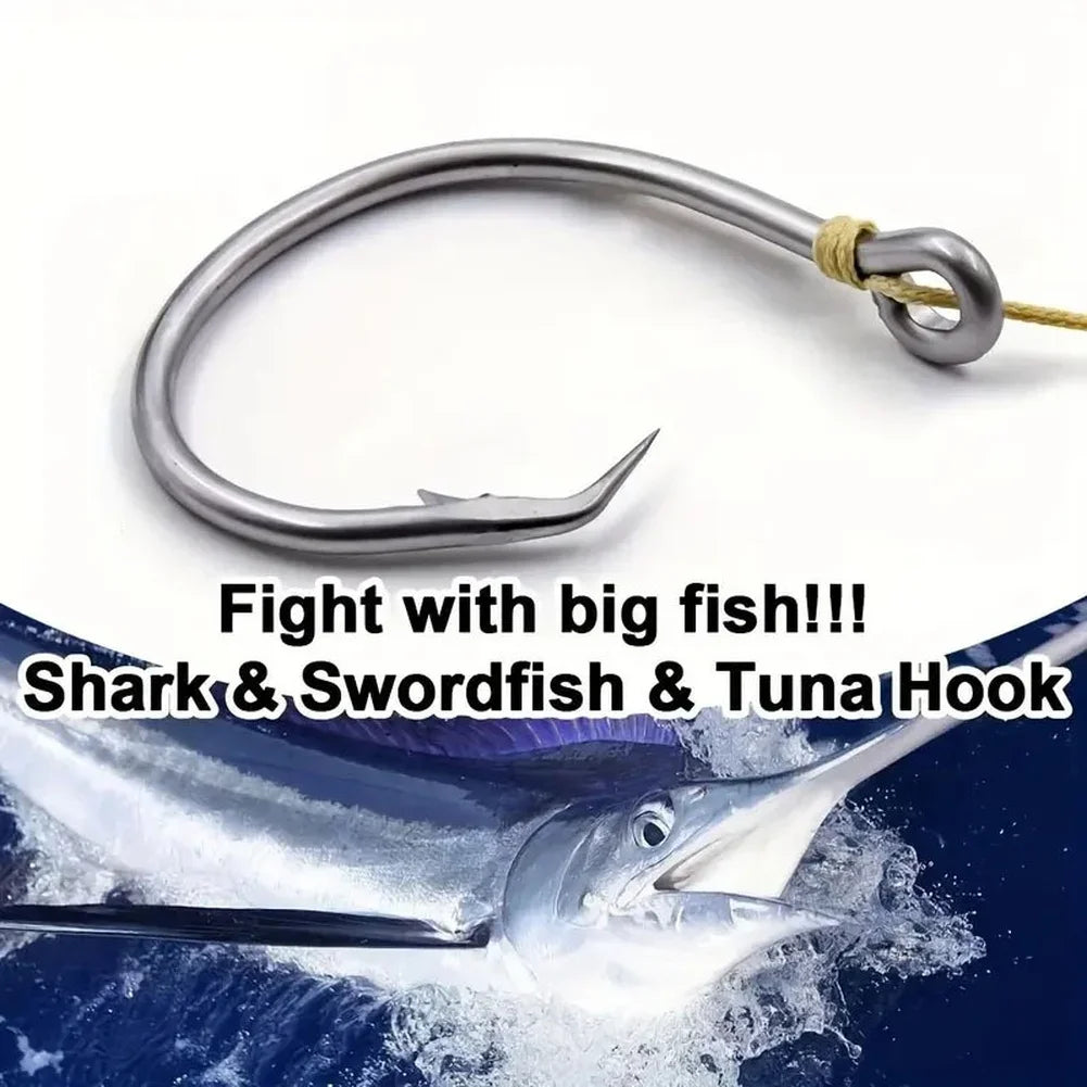 Stainless Steel Fishing Hooks 14/0 16/0 18/0 Large Fish Hook For Shark Sturgeon Tuna Saltwater Fishing Accessories