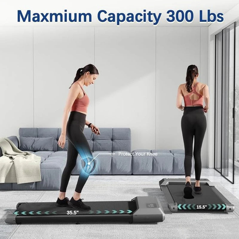 300lbs Treadmill for Home 2.5HP Treadmills Walking Pad LCD Digital Data Display 2in1 Walking Running Fitness Exercise Machine