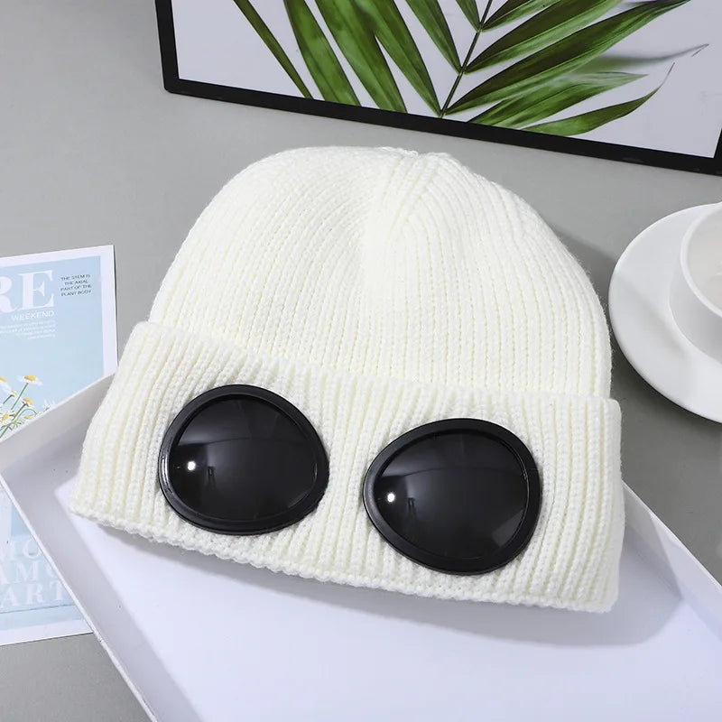 Stretchy Winter Hat Glasses Knitted Hat Windproof Winter Beanie Elastic Soft Warm Anti-slip Ear Protection Unisex Casual Hat - Apparel & Accessories from Linloft.
