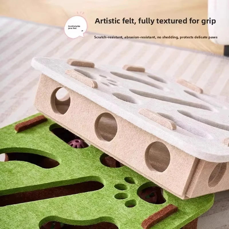 Cat Felt Puzzle Box Interactive Toy