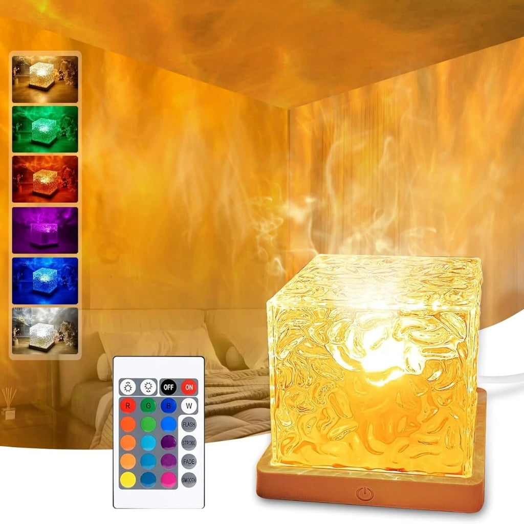 Rotating RGB water-ripple ambient projector lamp