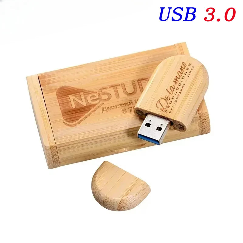 Wedding Gift USB 3.0 Stick 64GB Custom Logo Wooden Box Flash Drives 32GB Pendrive Free Sample U Disk 16GB 8GB 4GB Memory Stick - Electronics & Accessories from Linloft.
