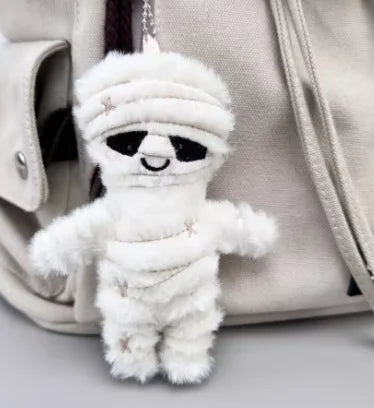 Cute Mummy Skeleton Plush Keychain Soft Stuffed Bag Pendant Halloween Keyring Gift Backpack Car Accessory - Necklaces from Linloft.